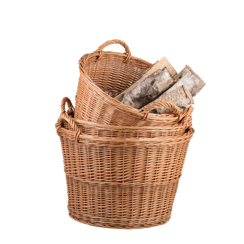 Flanoria wicker basket for garden and firewood, with handles TheWickerStories