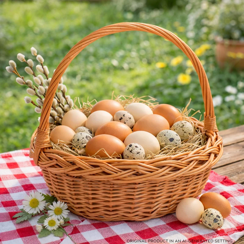 Zerena wicker gift basket with handle TheWickerStories