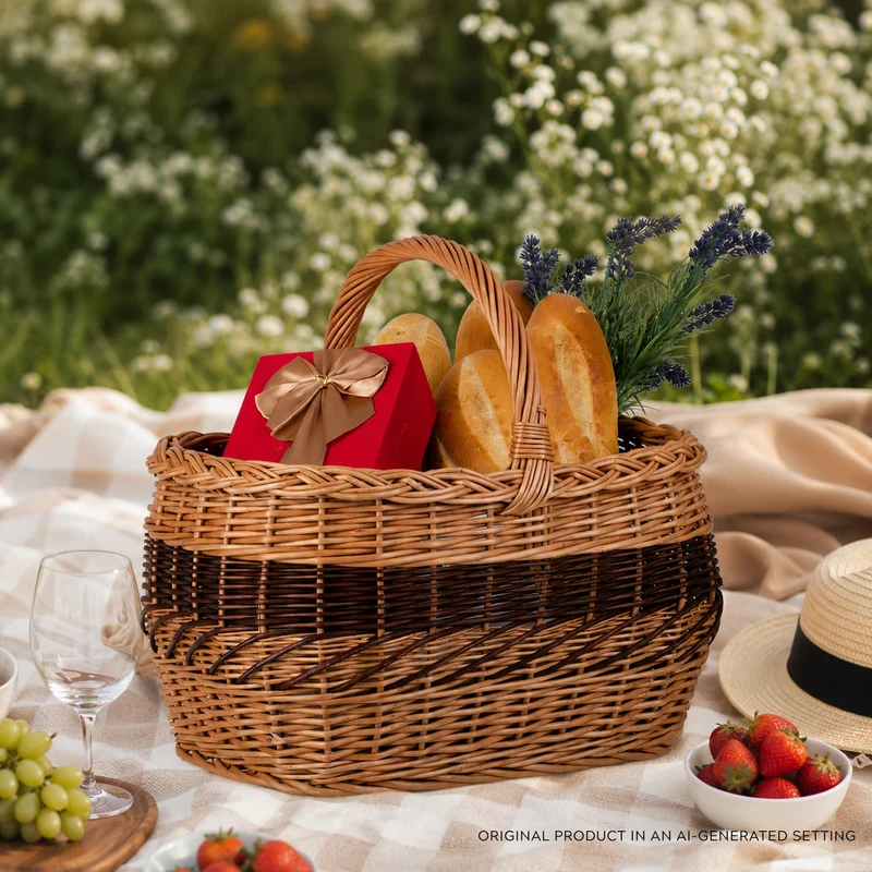 Walburga wicker shopping basket, mushroom and picnic basket, decorative gift basket TheWickerStories