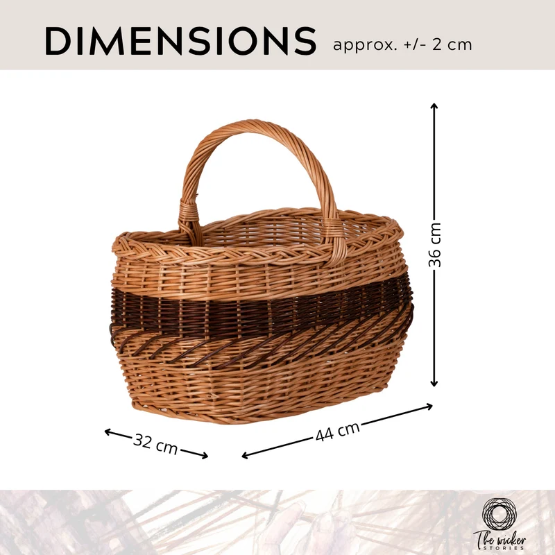 Walburga wicker shopping basket, mushroom and picnic basket, decorative gift basket TheWickerStories