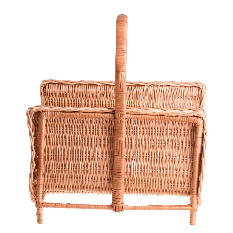 Ferla wicker fireplace wood basket with handle TheWickerStories