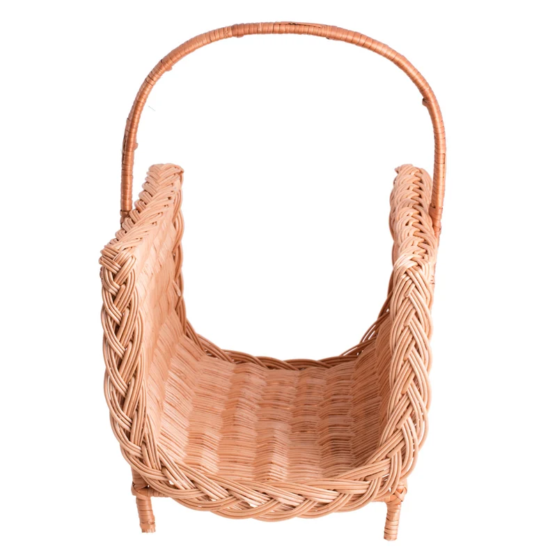 Ferla wicker fireplace wood basket with handle TheWickerStories