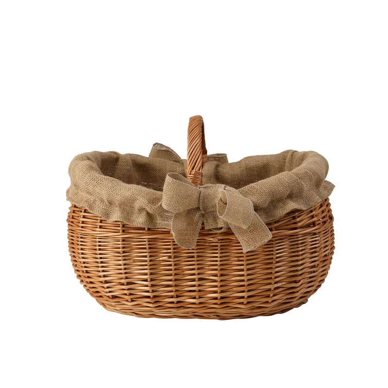 Faleria wicker basket for firewood, utility basket, garden harvesting basket with jute trim TheWickerStories
