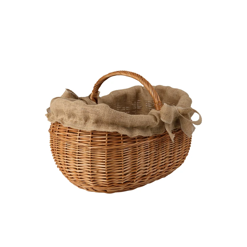 Faleria wicker basket for firewood, utility basket, garden harvesting basket with jute trim TheWickerStories