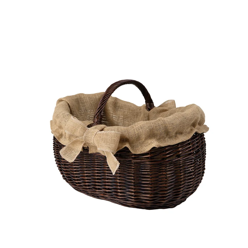 Faleria wicker firewood basket with jute trim and handle TheWickerStories