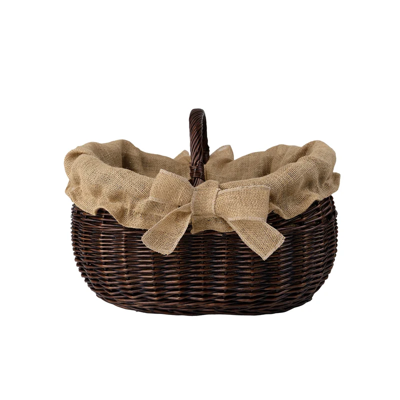 Faleria wicker firewood basket with jute trim and handle TheWickerStories