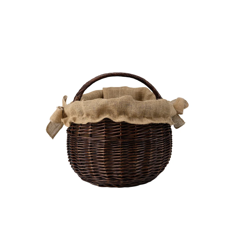 Faleria wicker firewood basket with jute trim and handle TheWickerStories