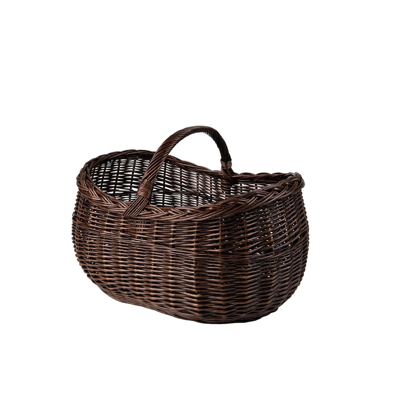 Faleria wicker firewood basket with handle for fireplace TheWickerStories