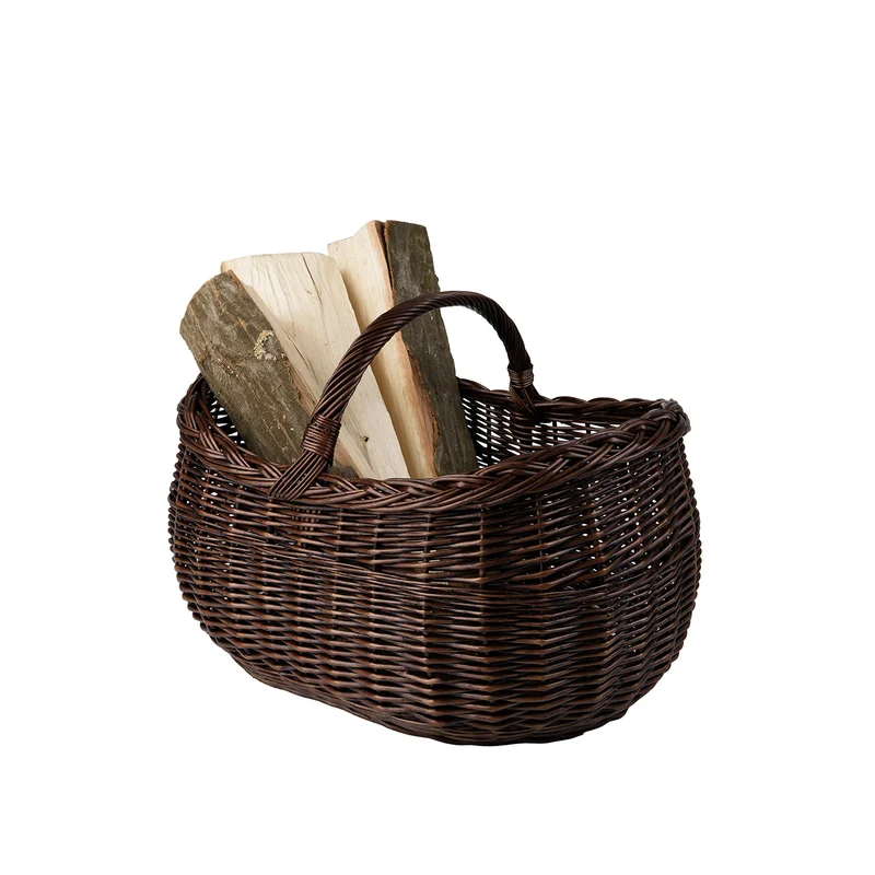 Faleria wicker firewood basket with handle for fireplace TheWickerStories