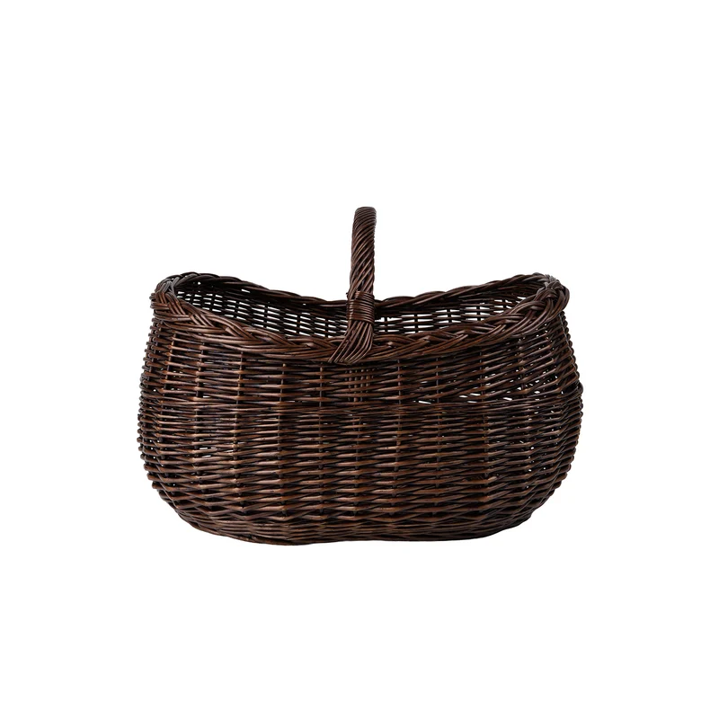 Faleria wicker firewood basket with handle for fireplace TheWickerStories