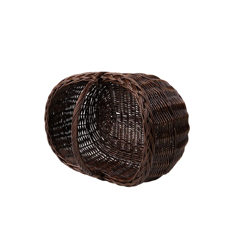Faleria wicker firewood basket with handle for fireplace TheWickerStories