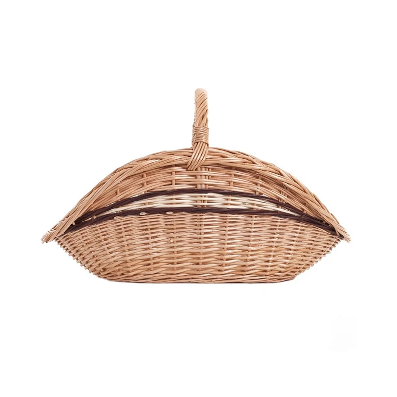Fioren wicker firewood basket with handle TheWickerStories
