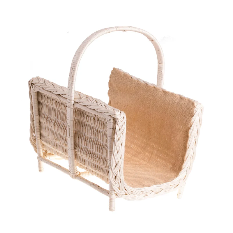 Ferla wicker fireplace wood basket with handle TheWickerStories