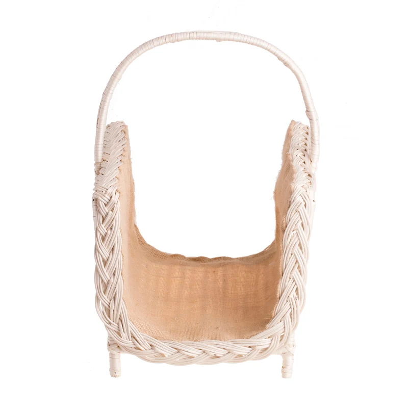 Ferla wicker fireplace wood basket with handle TheWickerStories