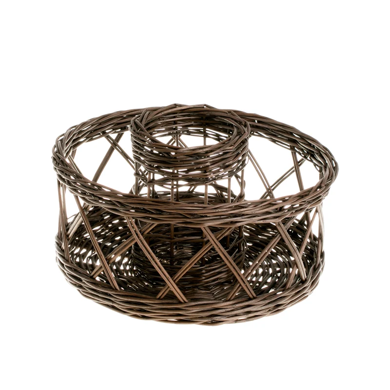 Alvora wicker wine serving organizer, for bottle and glasses TheWickerStories