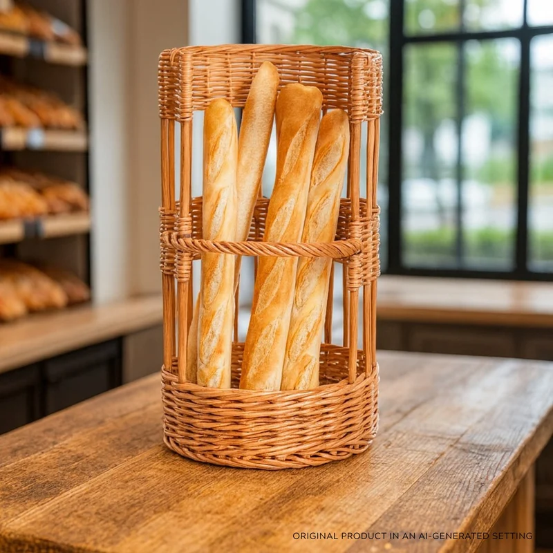 Bigno wicker baguette basket for bakery and store TheWickerStories