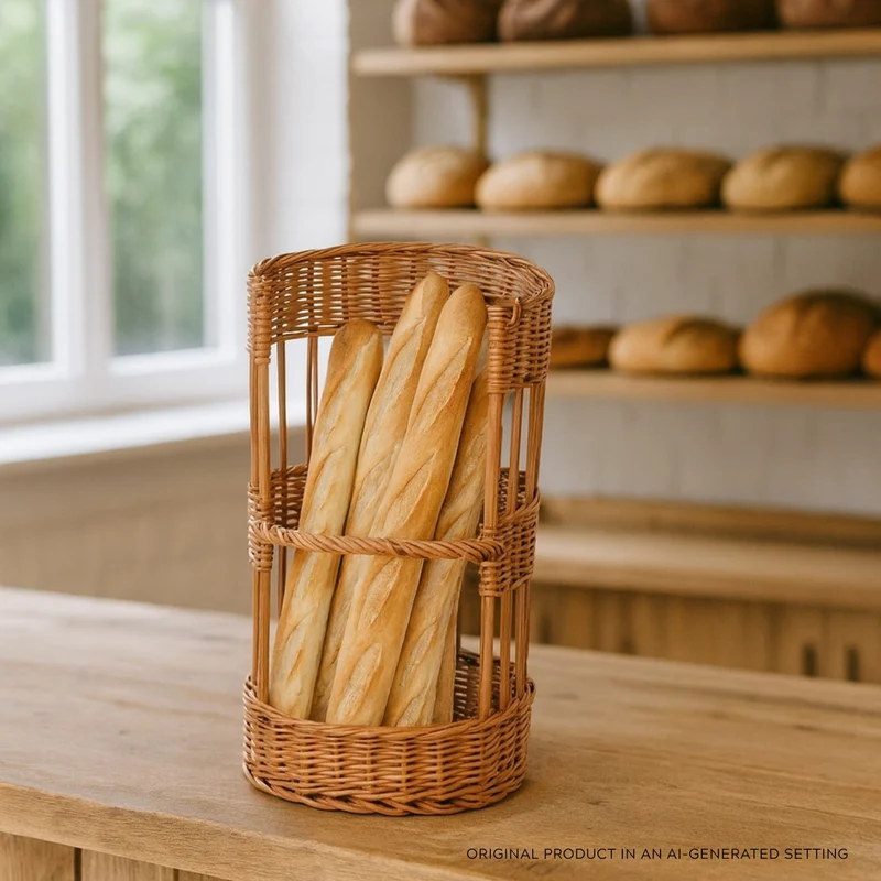 Bigno wicker baguette basket for bakery and store TheWickerStories