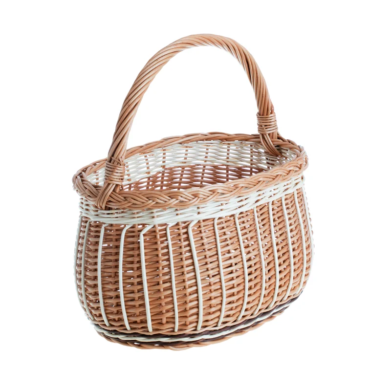 Waldoria wicker shopping basket with handle, handwoven TheWickerStories