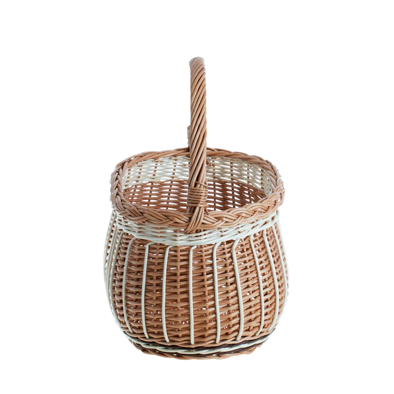 Waldoria wicker shopping basket with handle, handwoven TheWickerStories