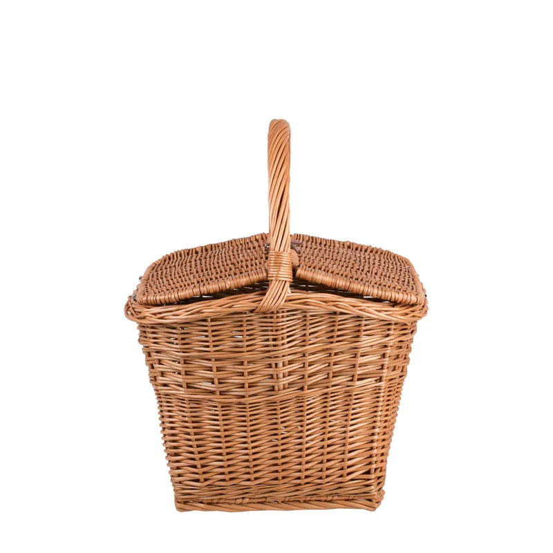 Kerria wicker picnic basket, shopping basket with handle and lid TheWickerStories