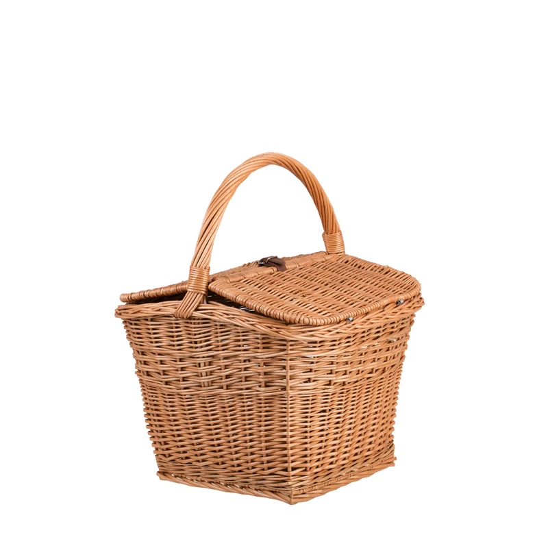 Kerria wicker picnic basket, shopping basket with handle and lid TheWickerStories