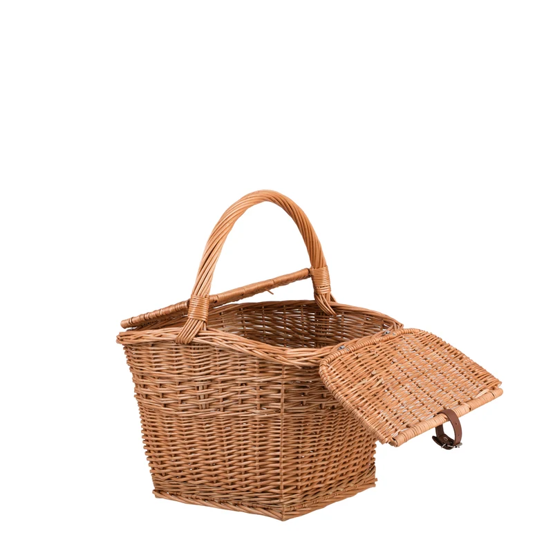 Kerria wicker picnic basket, shopping basket with handle and lid TheWickerStories