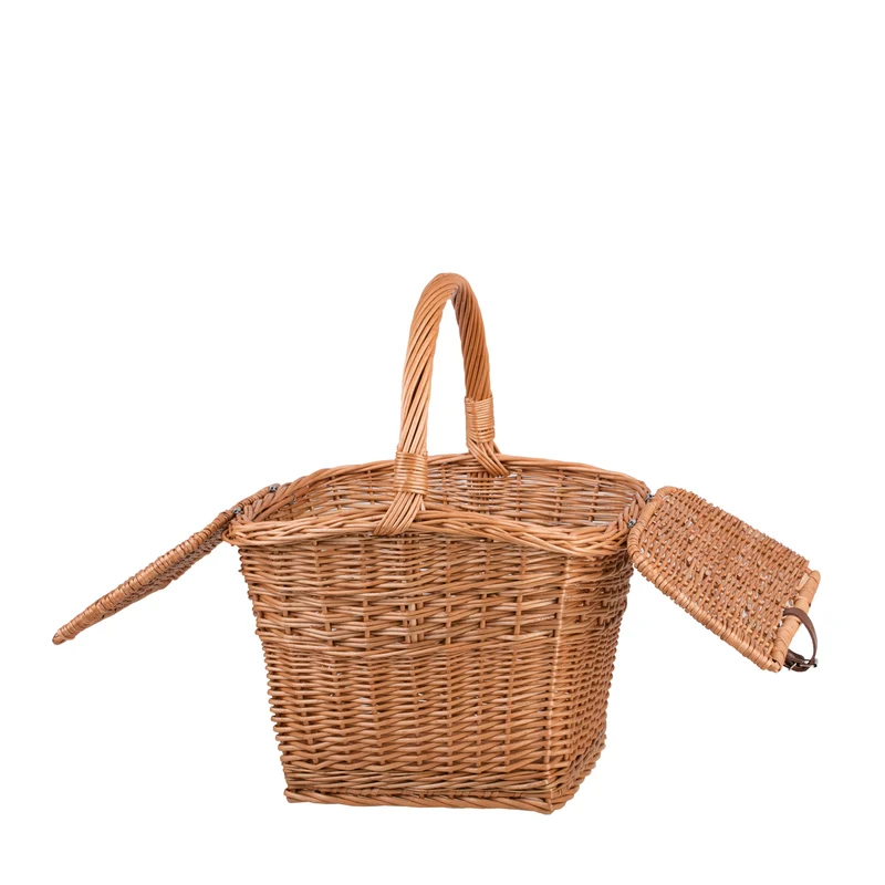 Kerria wicker picnic basket, shopping basket with handle and lid TheWickerStories