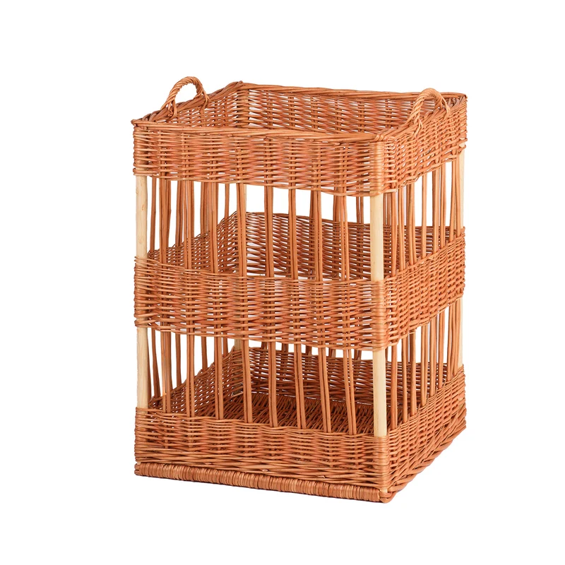 Briza wicker baguette and bread stand with handles TheWickerStories