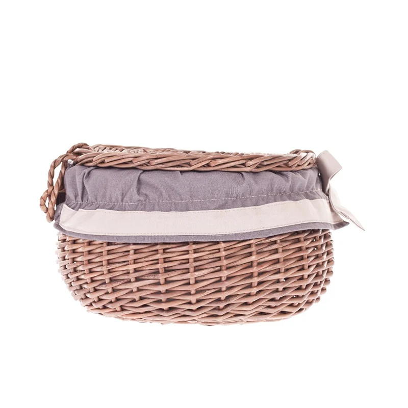 Zethina wicker storage basket, decorative container with lid and trim TheWickerStories