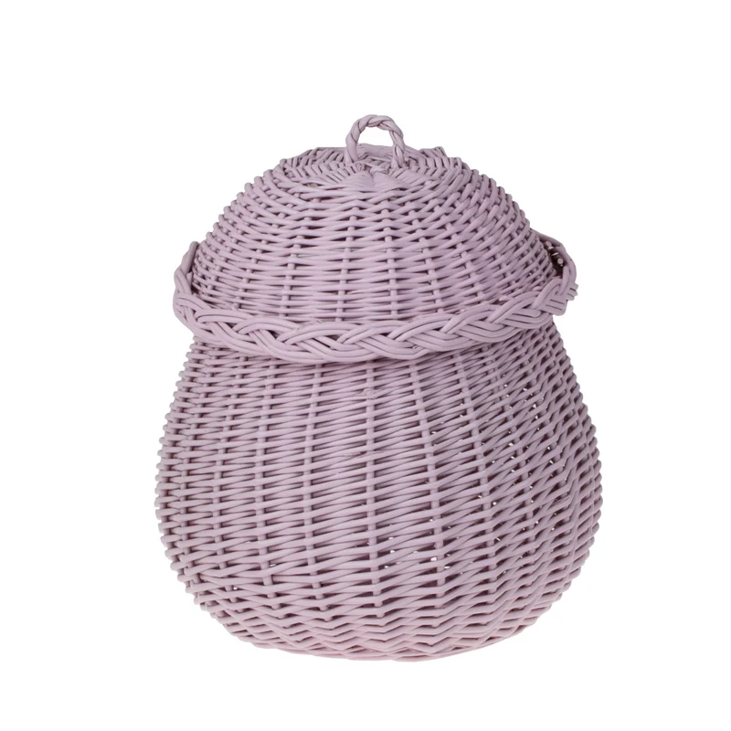 Zelveta wicker storage container for small items for bathroom and bedroom, with lid TheWickerStories