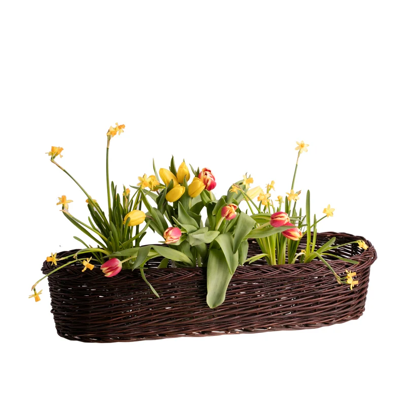 Zenturia wicker flower basket for garden and balcony TheWickerStories