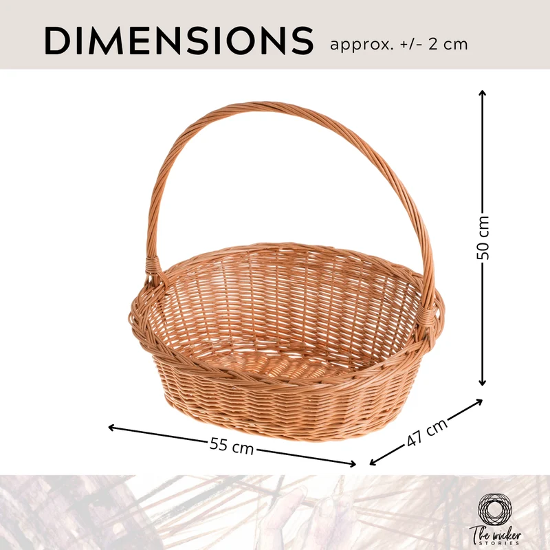 Zizania wicker gift basket, gift basket with handle, basket for gift arrangements TheWickerStories