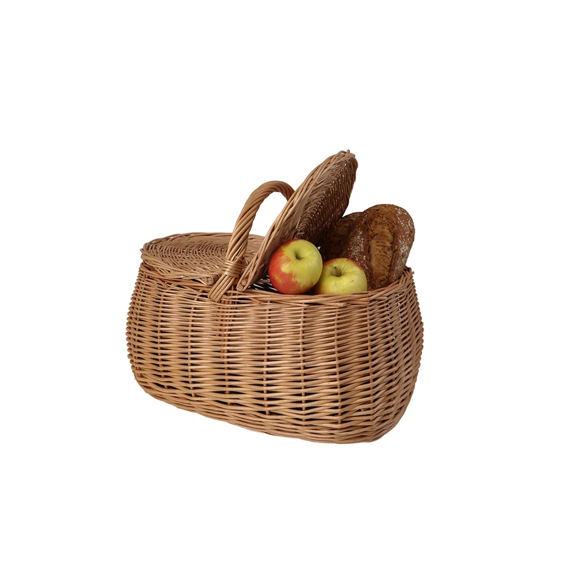 Kardia wicker picnic basket, shopping basket with handle and lid TheWickerStories