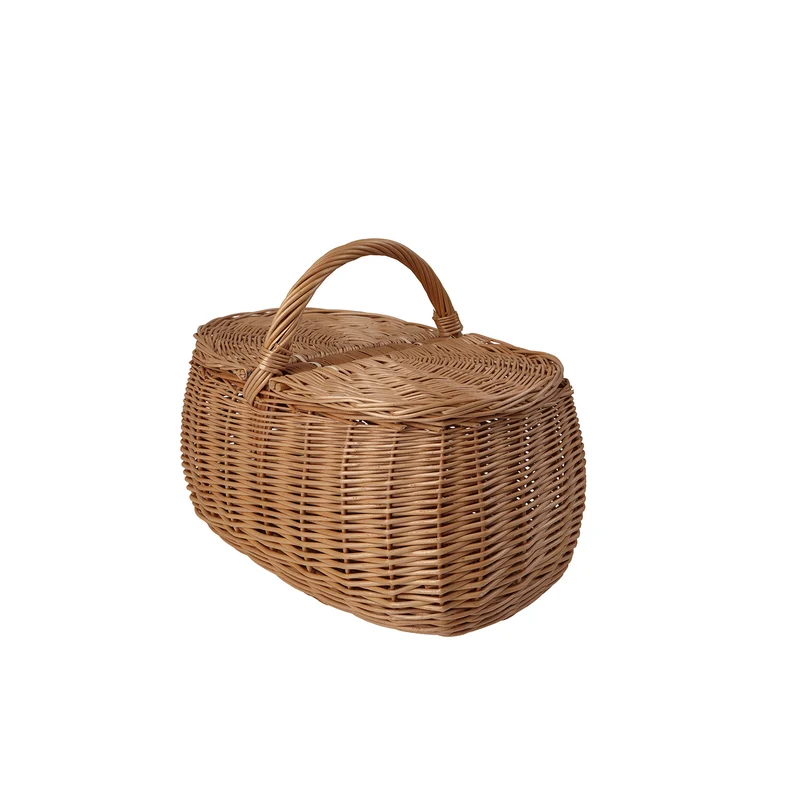 Kardia wicker picnic basket, shopping basket with handle and lid TheWickerStories