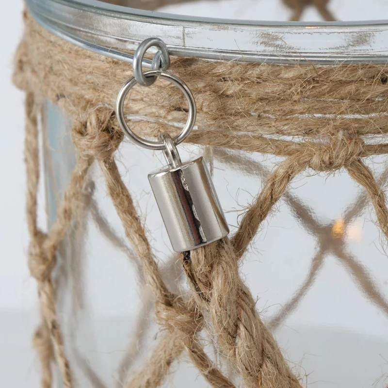 Das Windlicht | Glaswindlicht mit Juteseil