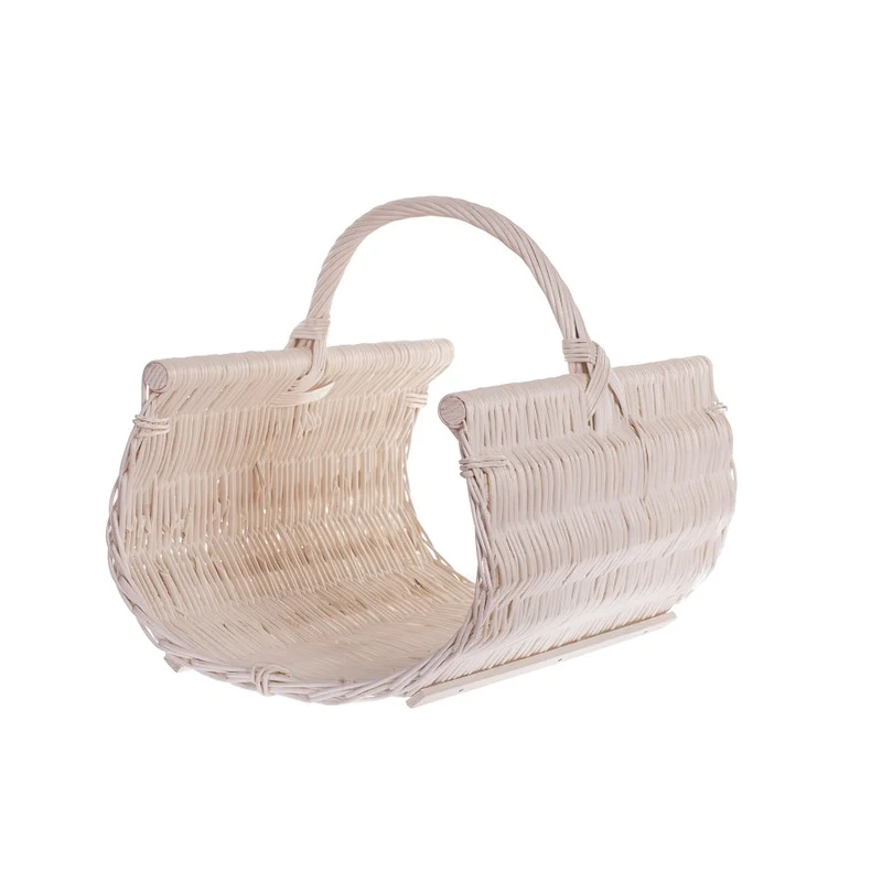 Fano wicker firewood basket with handle TheWickerStories