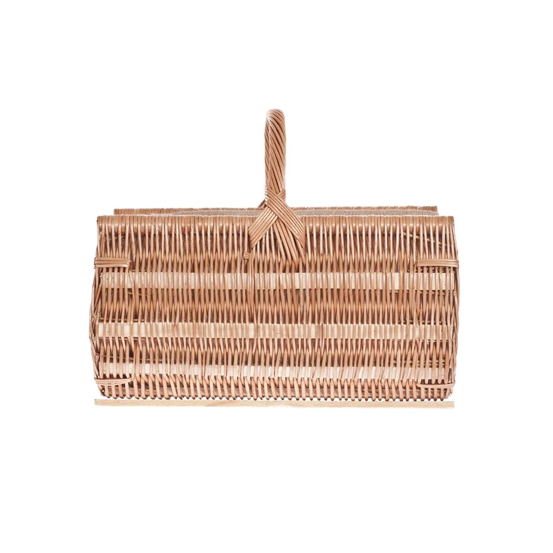 Fano wicker firewood basket with jute trim and handle TheWickerStories