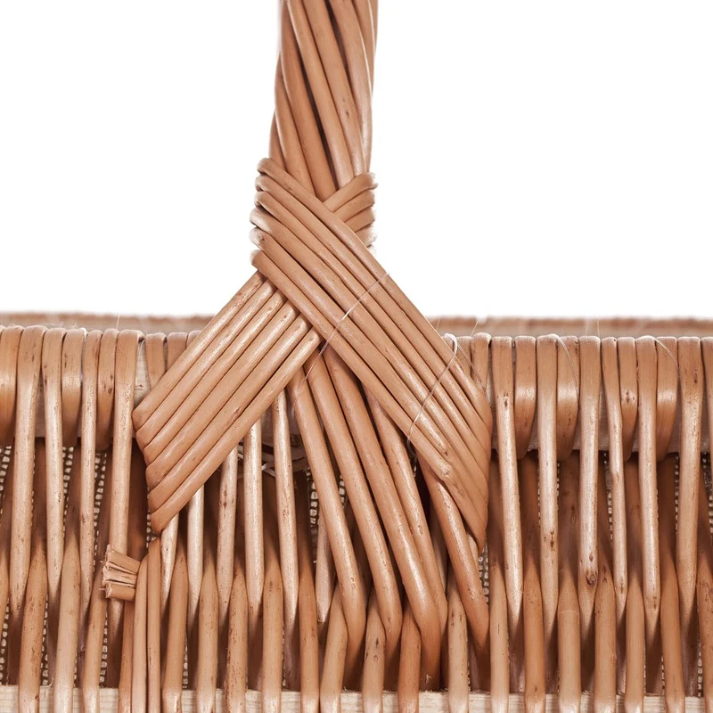 Fano wicker firewood basket with jute trim and handle TheWickerStories