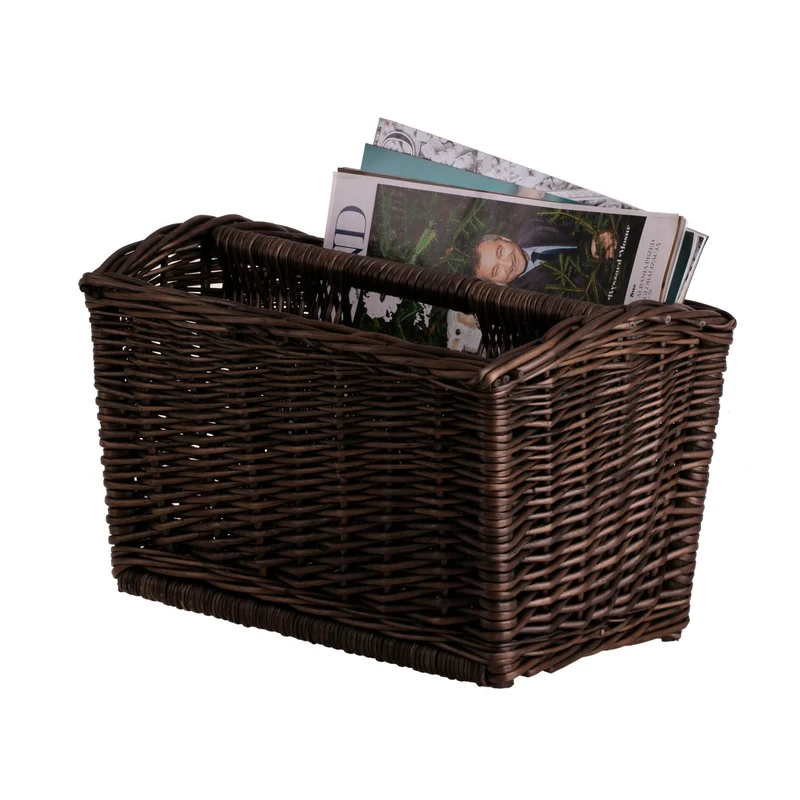 Givora wicker magazine basket with handle TheWickerStories