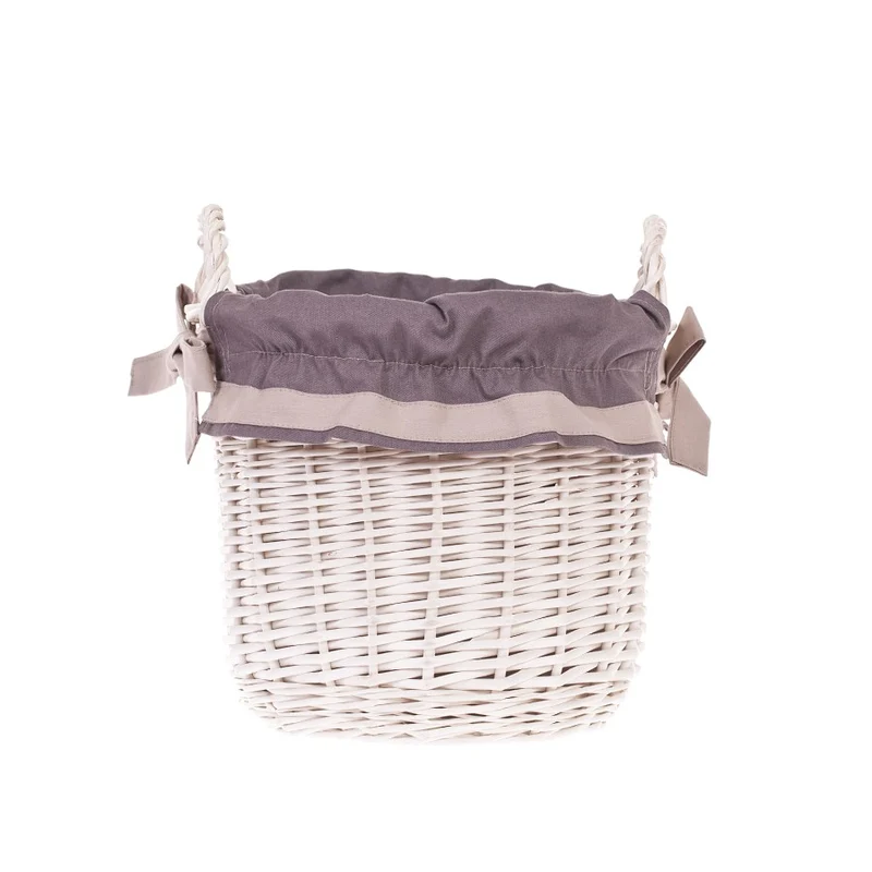 Nolira wicker storage basket with gray trim and handles TheWickerStories