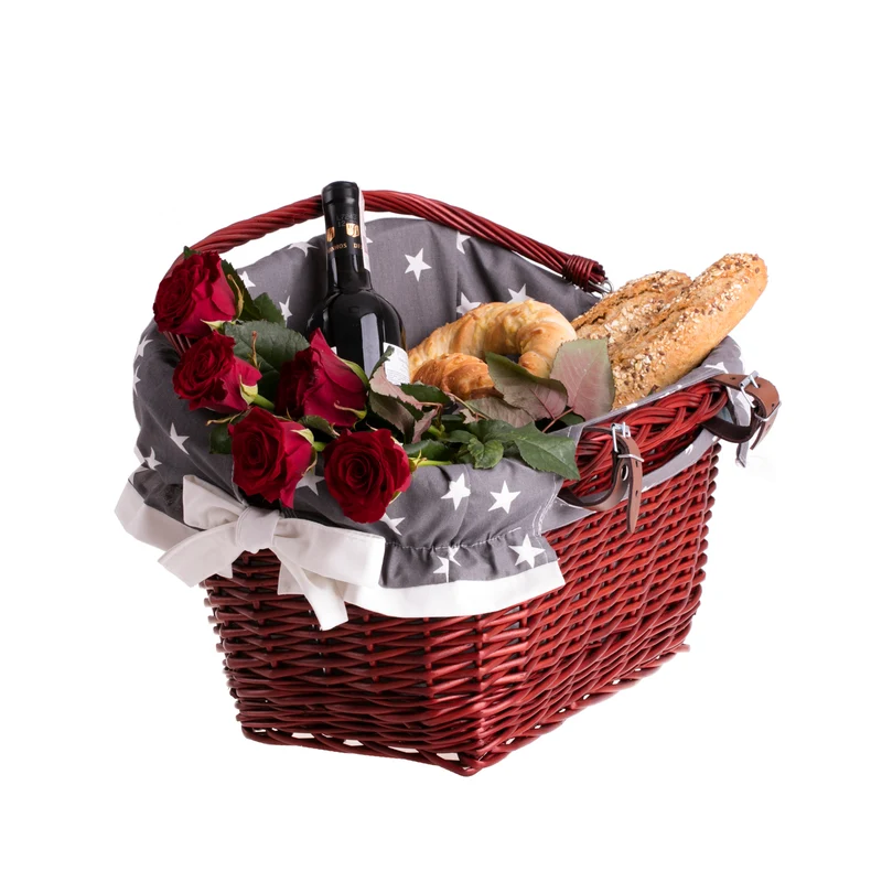 Magnus wicker bicycle basket, bike basket with leather straps and trim TheWickerStories