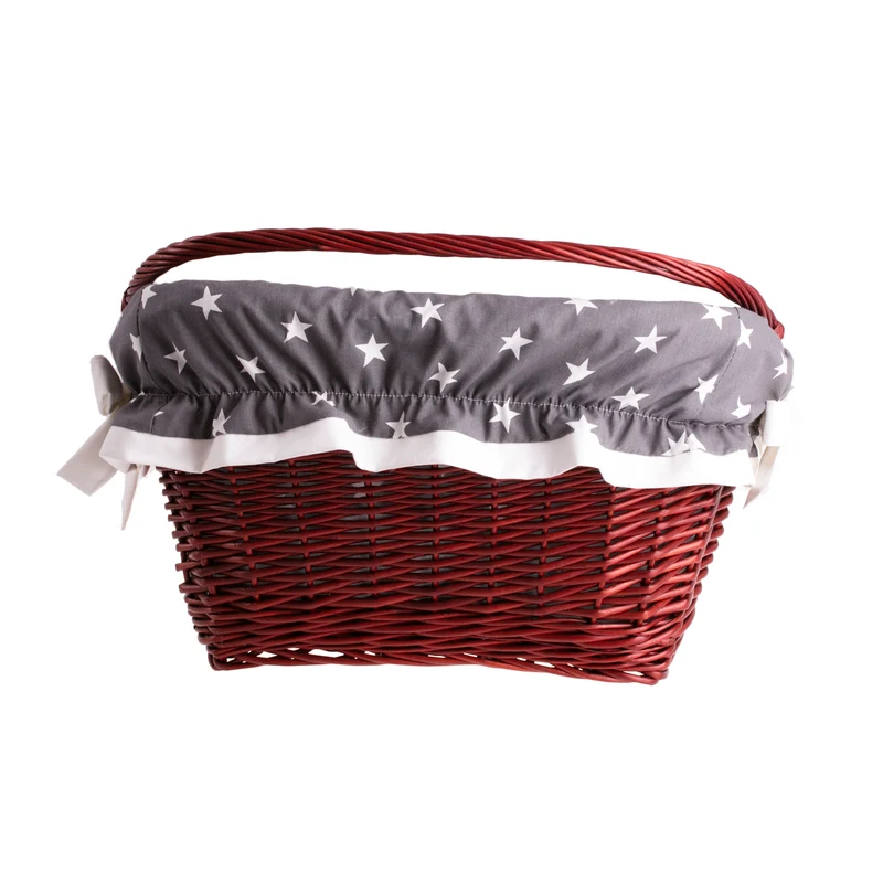 Magnus wicker bicycle basket, bike basket with leather straps and trim TheWickerStories