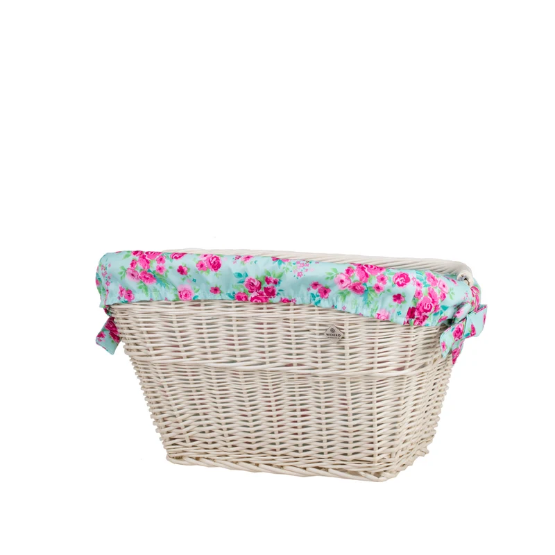 Magnus wicker bike basket with leather straps and trim TheWickerStories