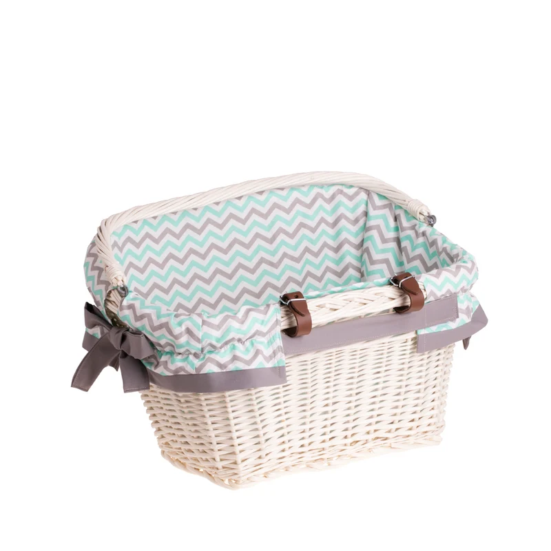 Magnus wicker bike basket with leather straps and trim TheWickerStories