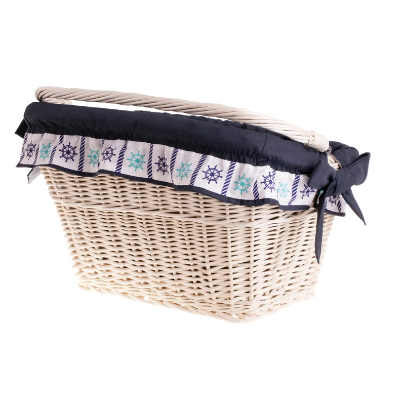 Magnus wicker bike basket with hooks and trim TheWickerStories