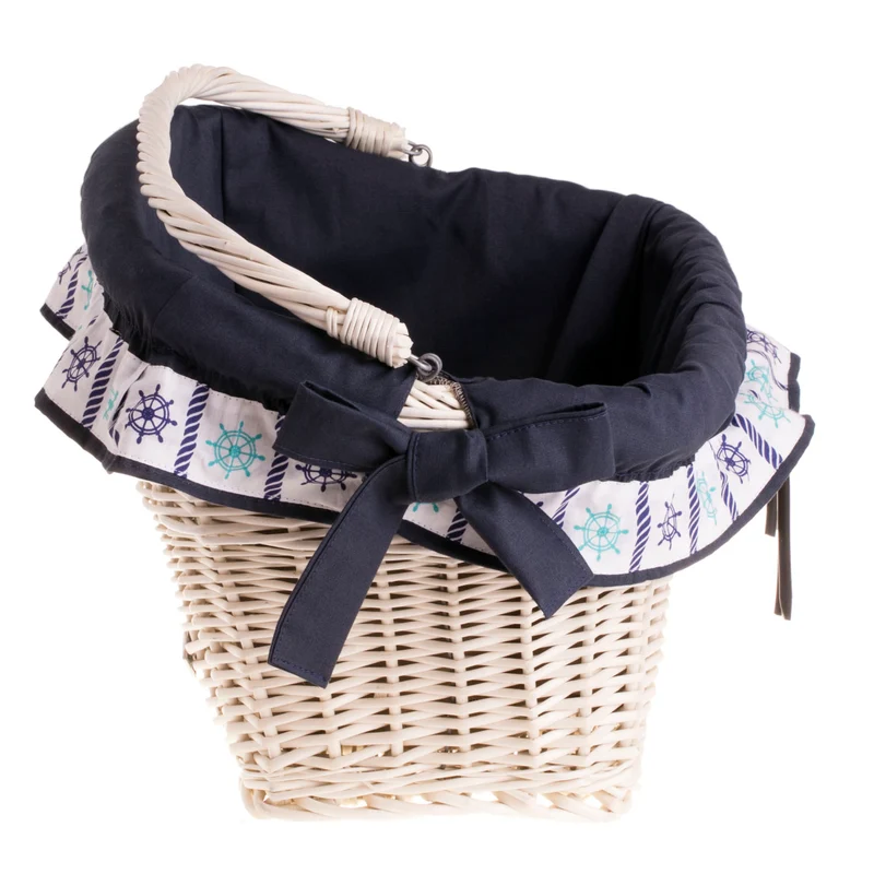 Magnus wicker bike basket with hooks and trim TheWickerStories