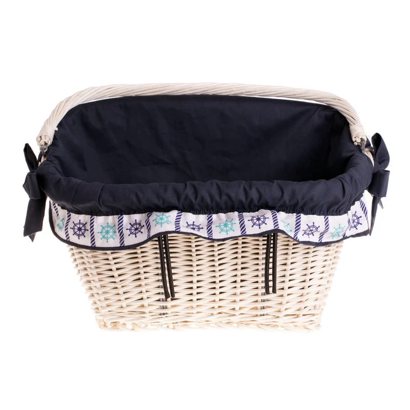 Magnus wicker bike basket with hooks and trim TheWickerStories