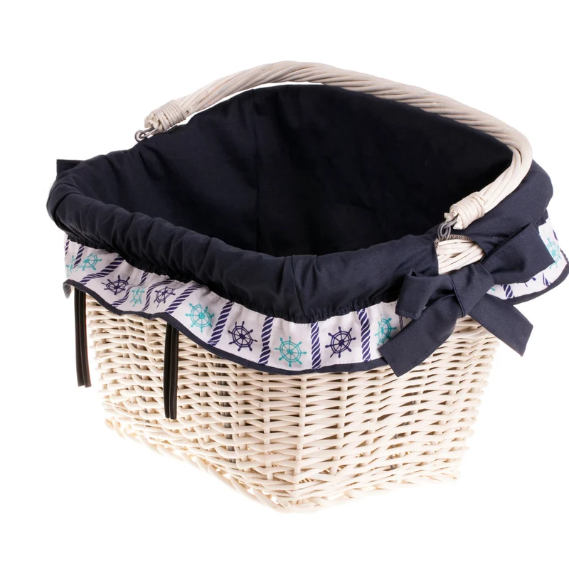 Magnus wicker bike basket with hooks and trim TheWickerStories
