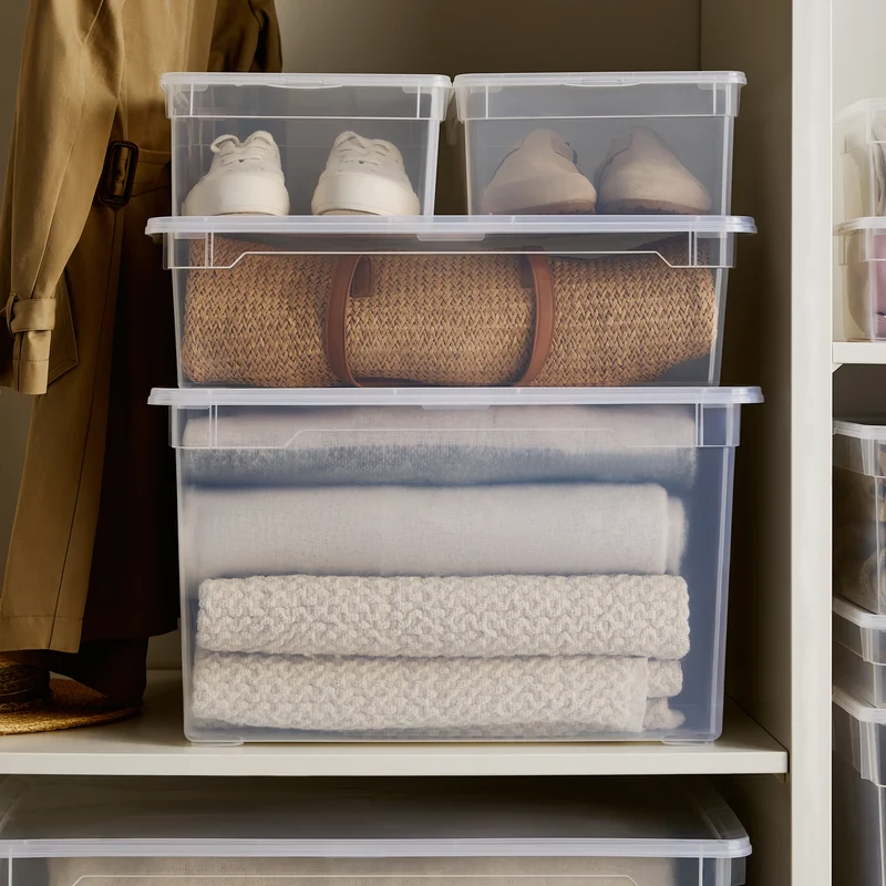 Set Aufbewahrungsbox 10 l 6.tlg CLEAR | Horizont blau transparent