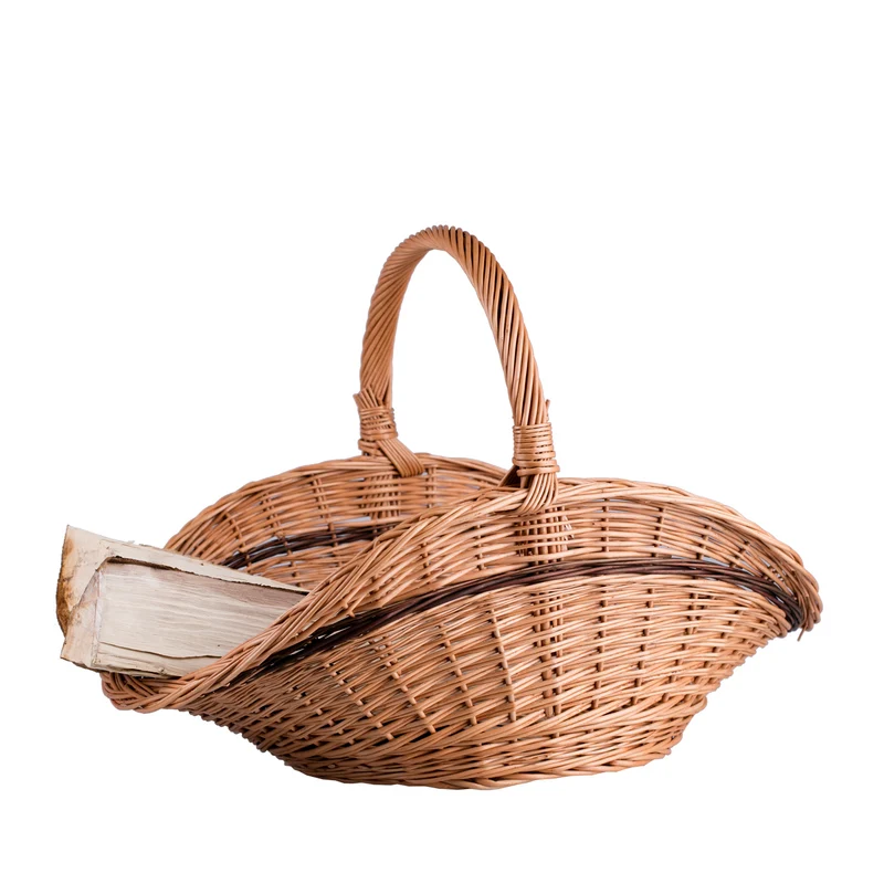 Fumaria wicker firewood basket with handle TheWickerStories
